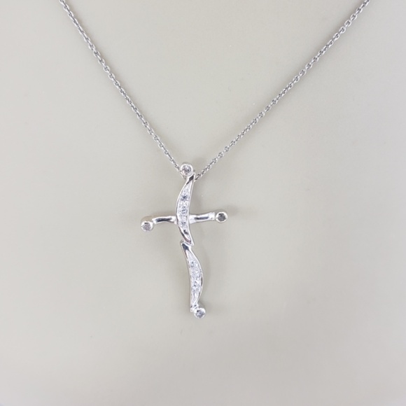 14 Karat White Gold Diamond Cross Pendant #16830 - Picture 7 of 7